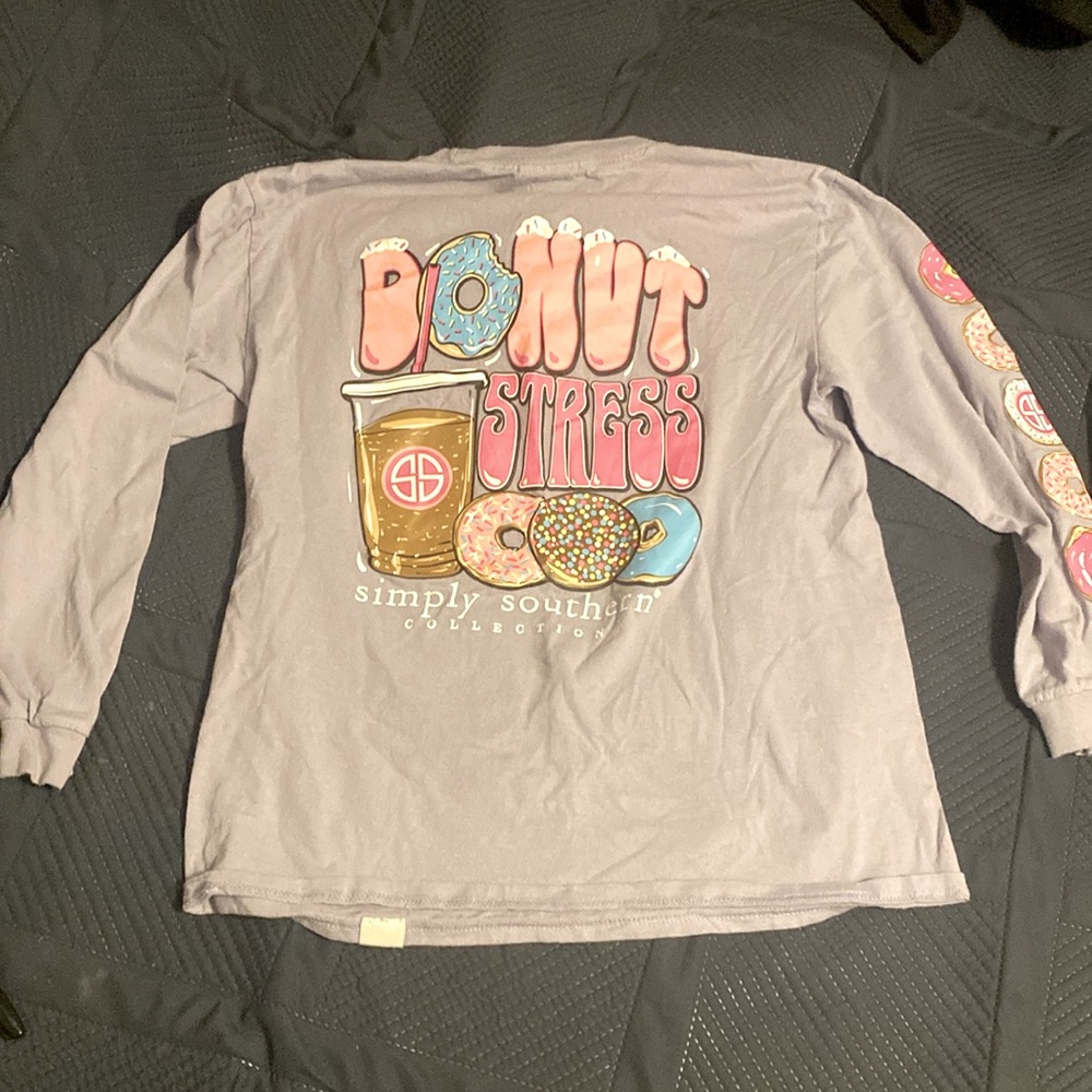 Youth large, simply southern dough, not stress shirt, long sleeve